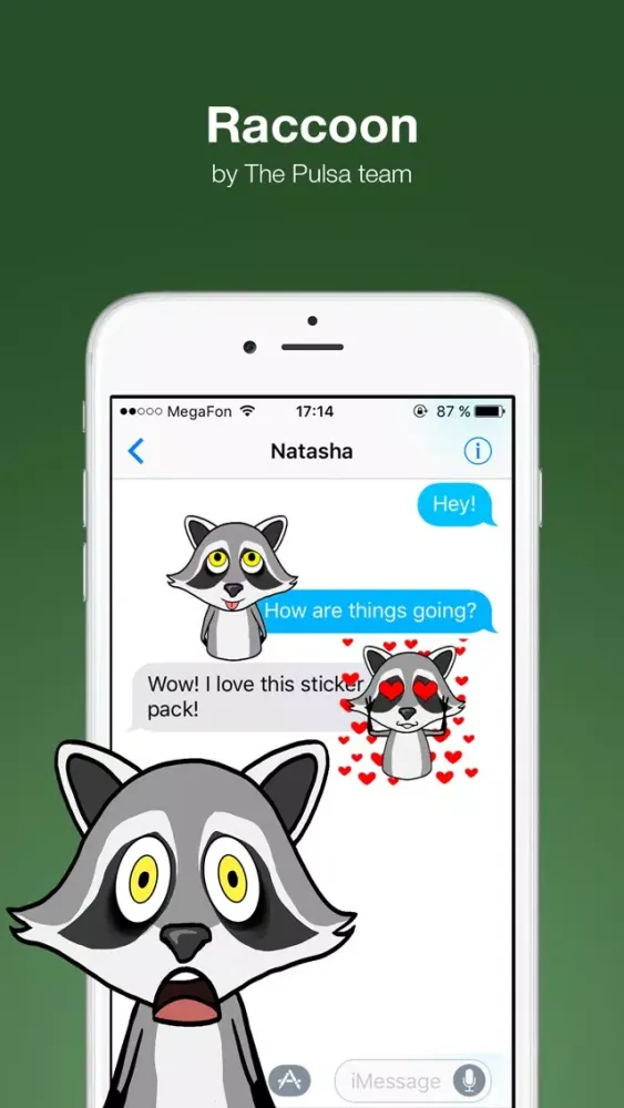 Raccoon - Animated stickers سکرین شاٹس