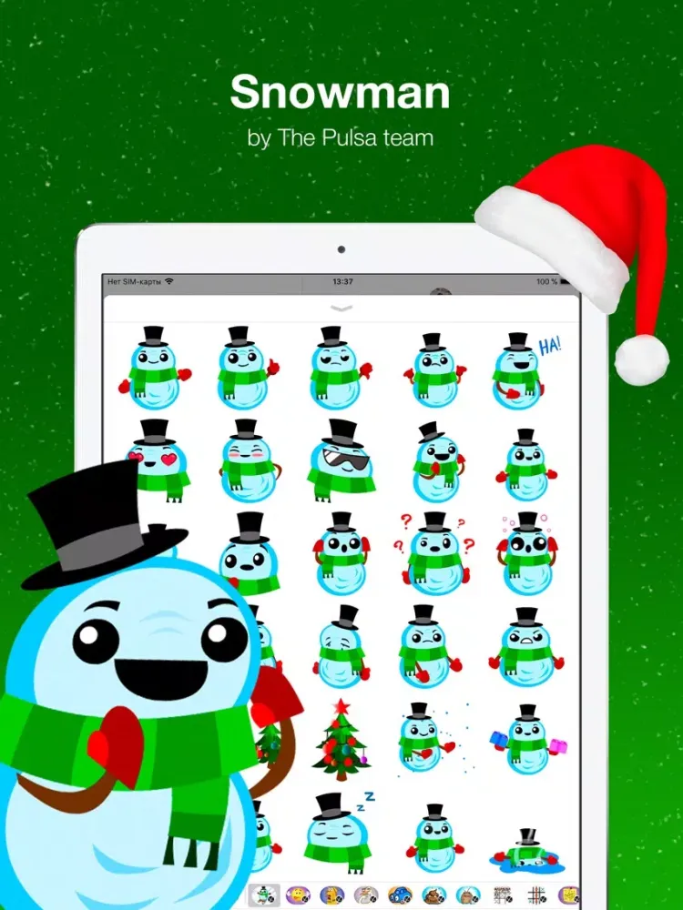 Snowman - Animated stickers iPad 应用截图