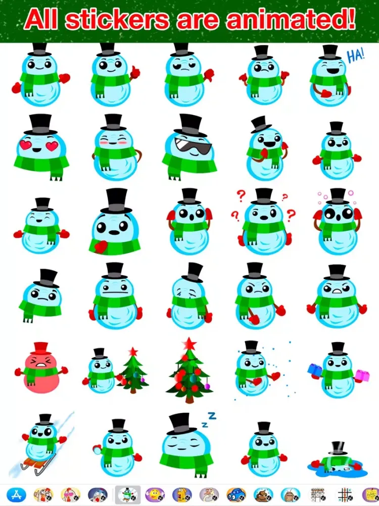 Snowman - Animated stickers iPad 应用截图