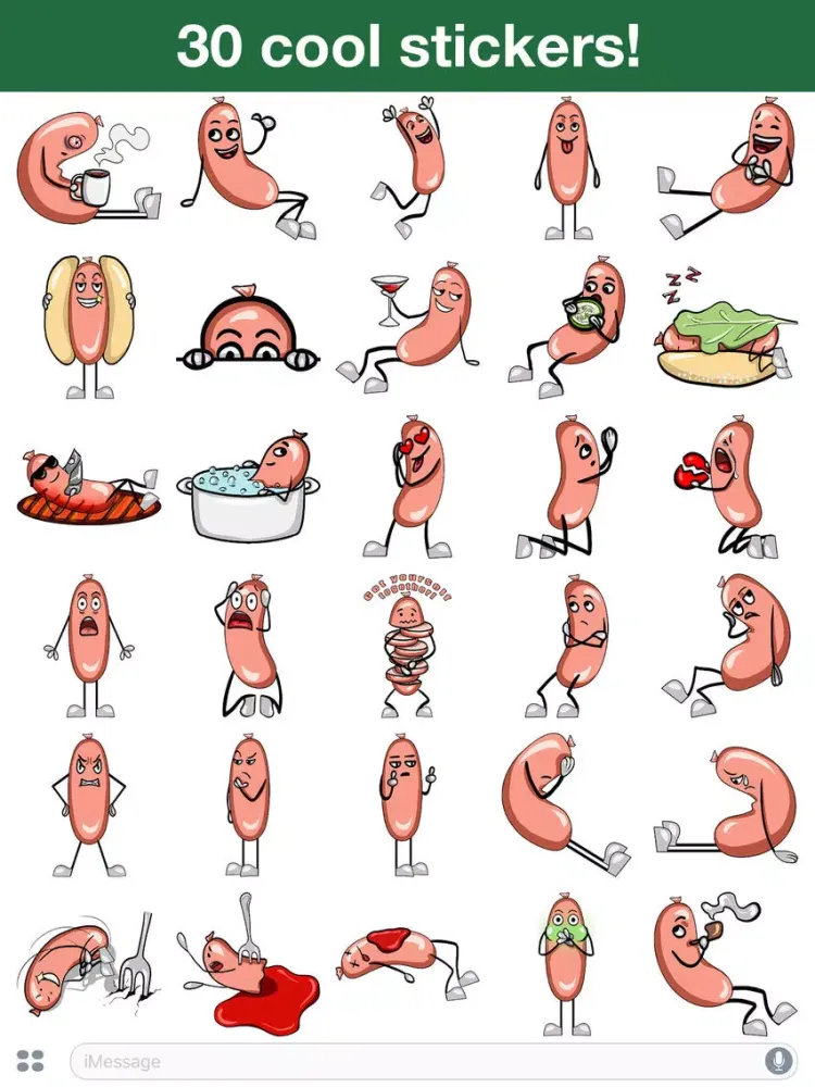 صور Hot Sausage - Cute stickers iPad 