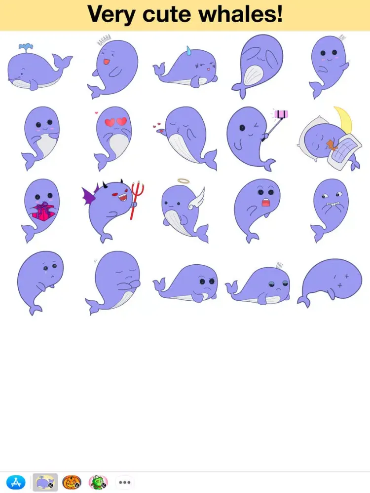 Whale - Cute stickers iPad  Screenshots