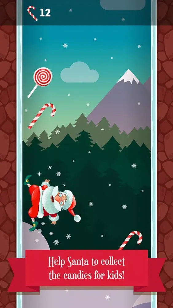 Tangkapan skrin Running Santa - Candy climb Free
