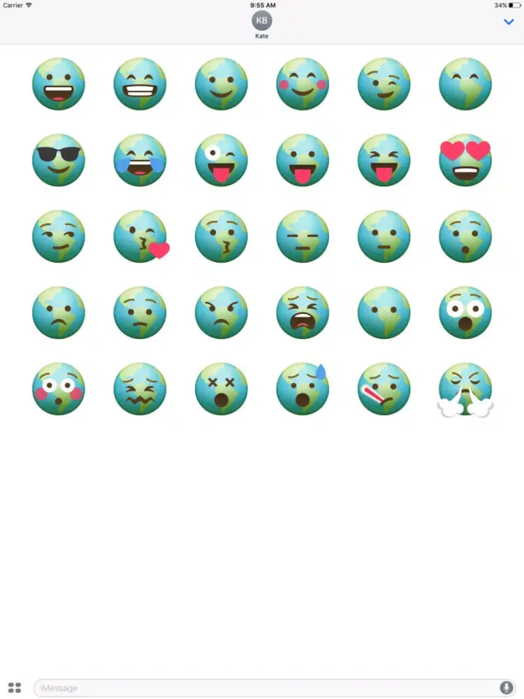 Earthmoji - Fun & cute planet Earth emoji stickers iPad  스크린샷