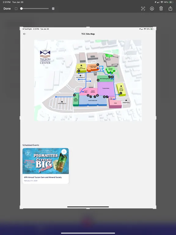 Tucson Convention Center App iPad  Screenshots