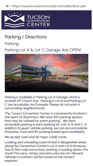Tucson Convention Center App Screenshots