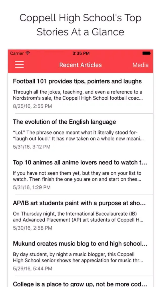 Coppell Student Media: Articles and KCBY سکرین شاٹس
