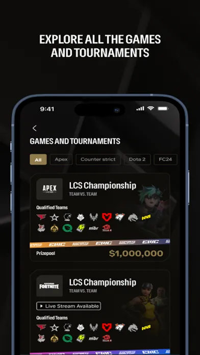Capturas de pantalla de Esports World Cup