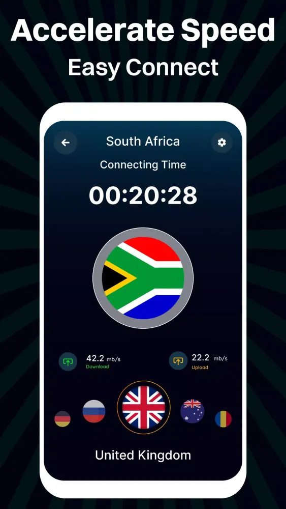 South Africa VPN:Get Africa IP Screenshots