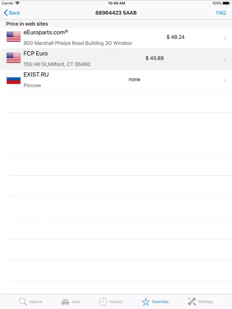 ภาพหน้าจอของ Autoparts for Saab iPad 