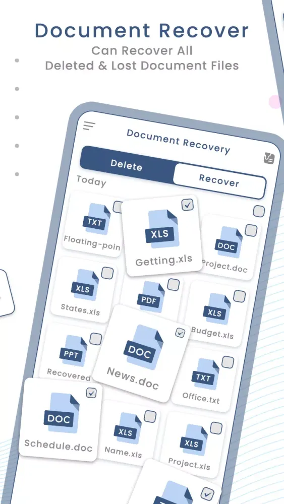Capturas de tela do All Files Recovery & Restore