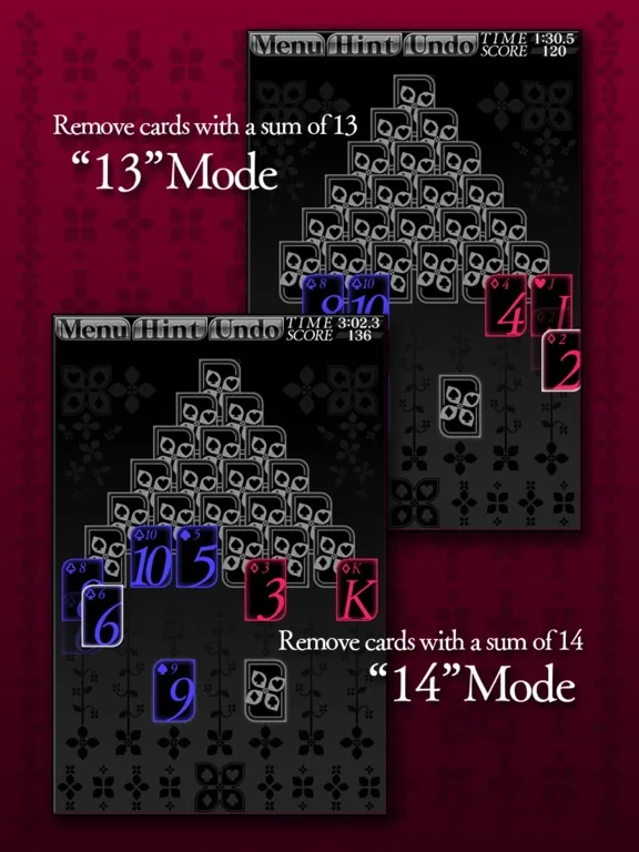 Tangkapan skrin Pyramid (solitaire) iPad