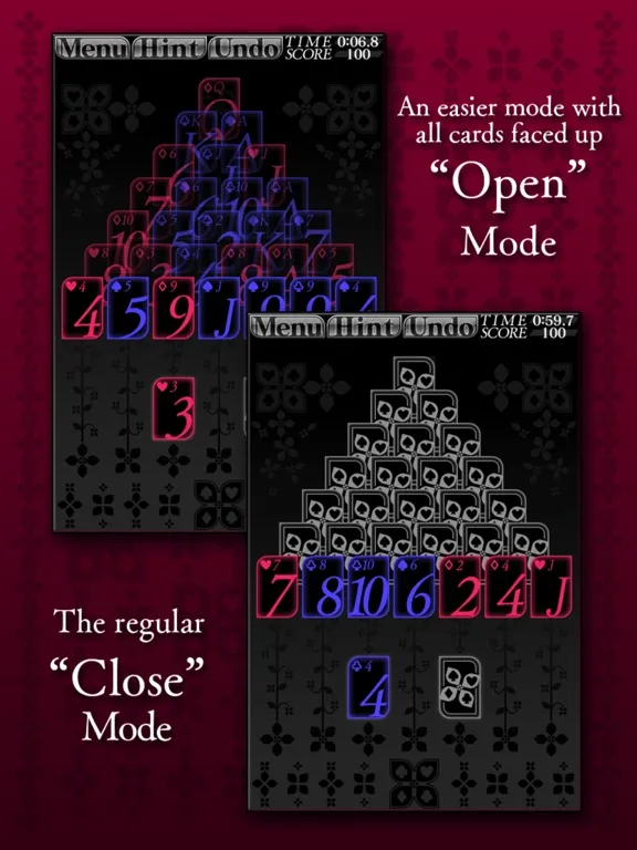 Tangkapan skrin Pyramid (solitaire) iPad