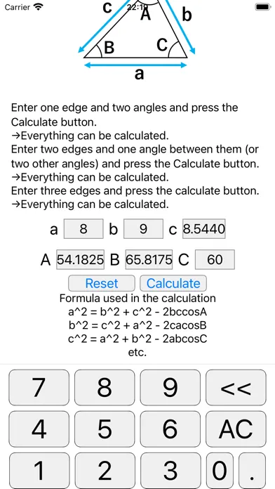 Zrzuty ekranu Trigonometric Calculation