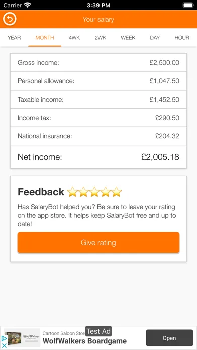 SalaryBot Salary Calculator Screenshots