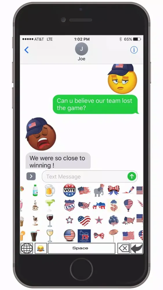 Скриншоты USA Sam-oji – American emoji keyboard icons