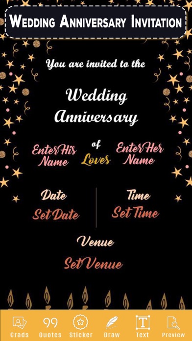 Wedding Anniversary Invitation Screenshots