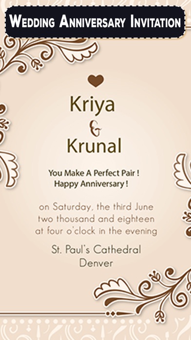 Wedding Anniversary Invitation Screenshots