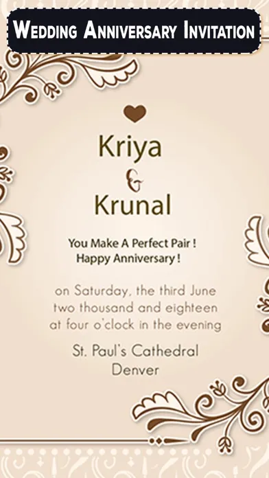 Wedding Anniversary Invitation Ekran Görüntüleri