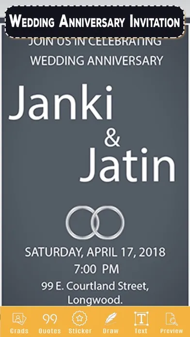 Wedding Anniversary Invitation Ekran Görüntüleri