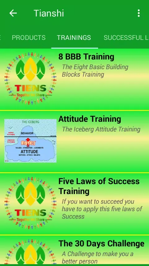 Tianshi Product Business Train Screenshots