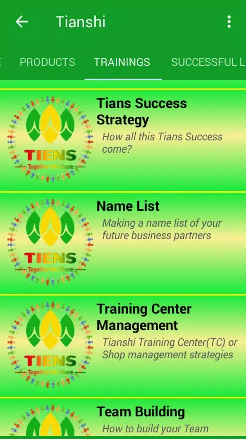 Tianshi Product Business Train Screenshots