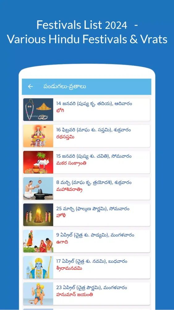Captures d'écran de Telugu Calendar 2025
