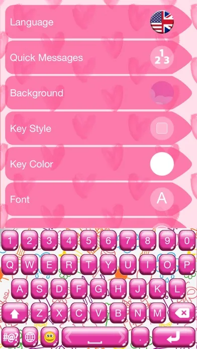 Cute Keyboard Design - Glitter Skins, Font & Emoji سکرین شاٹس