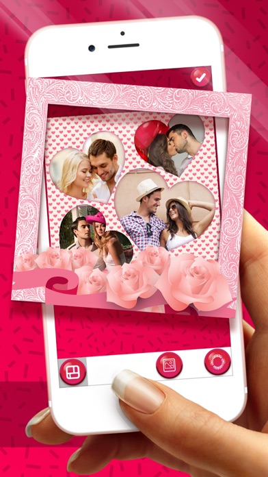 Valentine's Day Photo Collage – Love Frames 스크린샷