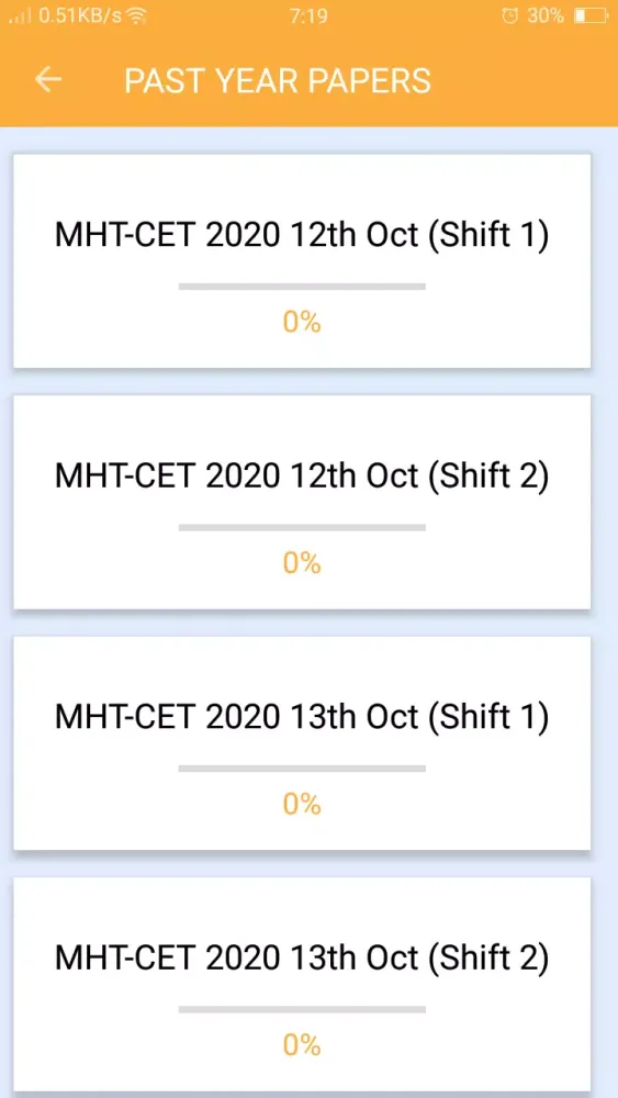 Capturas de tela do MHT-CET
