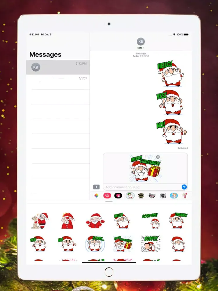 Zrzuty ekranu Merry Christmas Santa Stickers iPad 