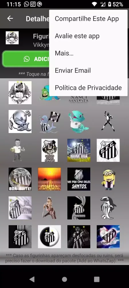 Capturas de pantalla de Figurinhas do Santos, o Peixe