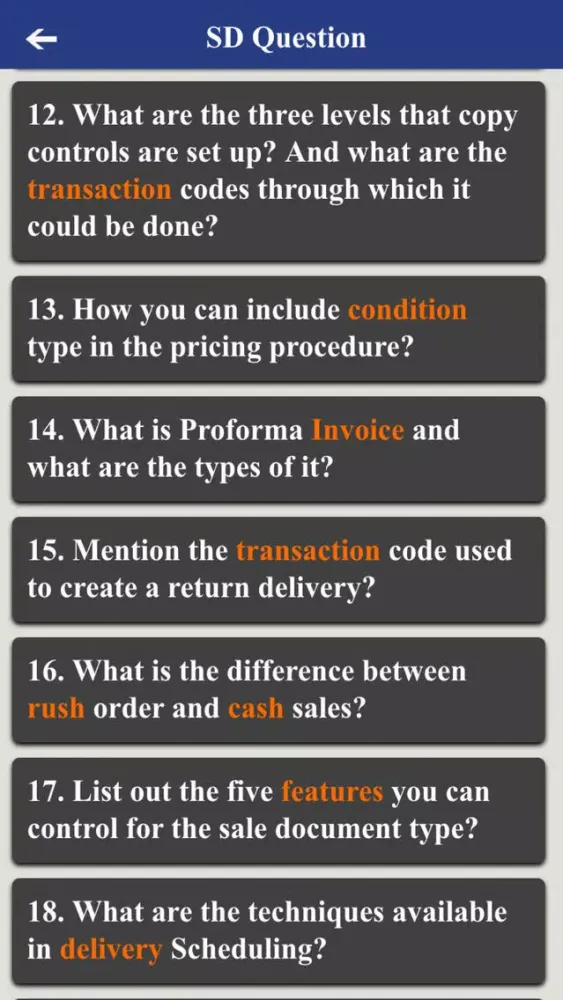 Zrzuty ekranu SAP Advance Interview Questions