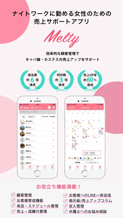 Melty キャバ嬢・ホステスのための顧客管理アプリ应用截图