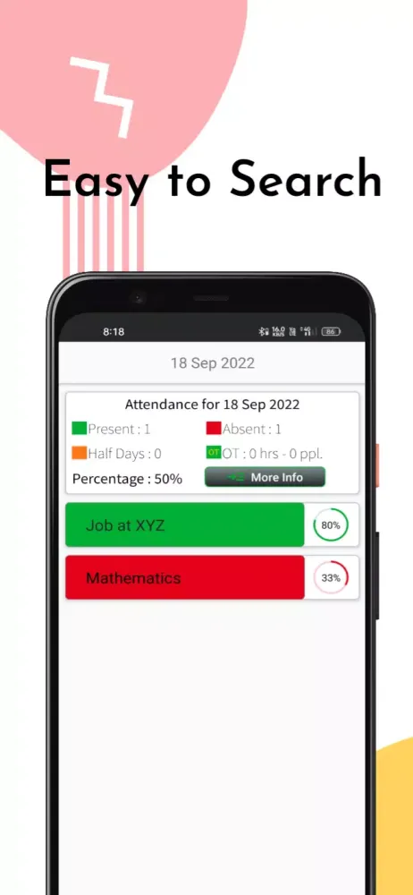 Self Attendance Screenshots
