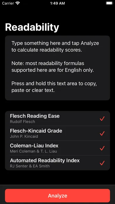 Readability App Ekran Görüntüleri
