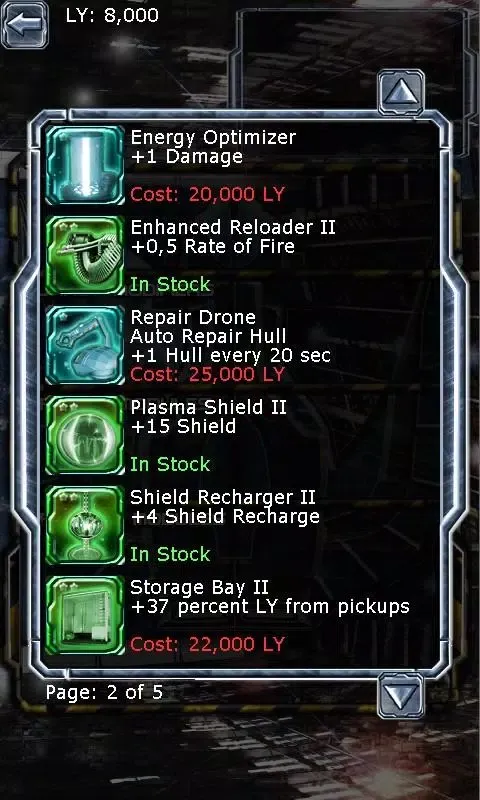 Capturas de tela do Starship Commander