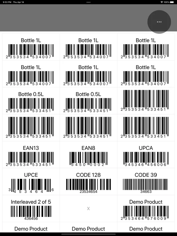 Barcode Sheet iPad  스크린샷