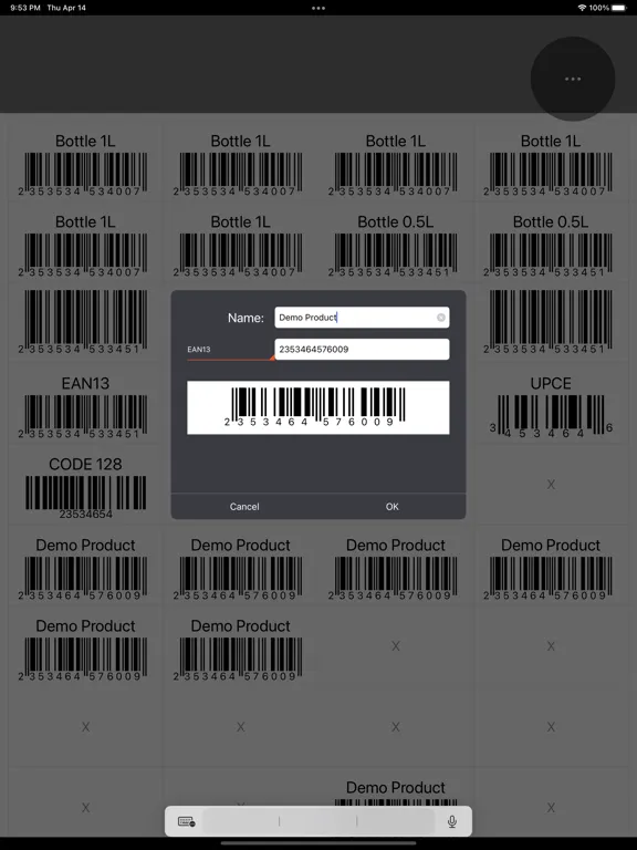 Barcode Sheet iPad  스크린샷