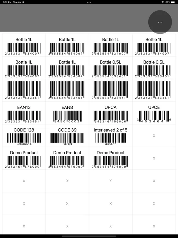 Barcode Sheet iPad  스크린샷