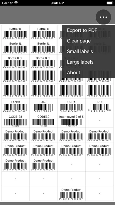 Barcode Sheet 스크린샷