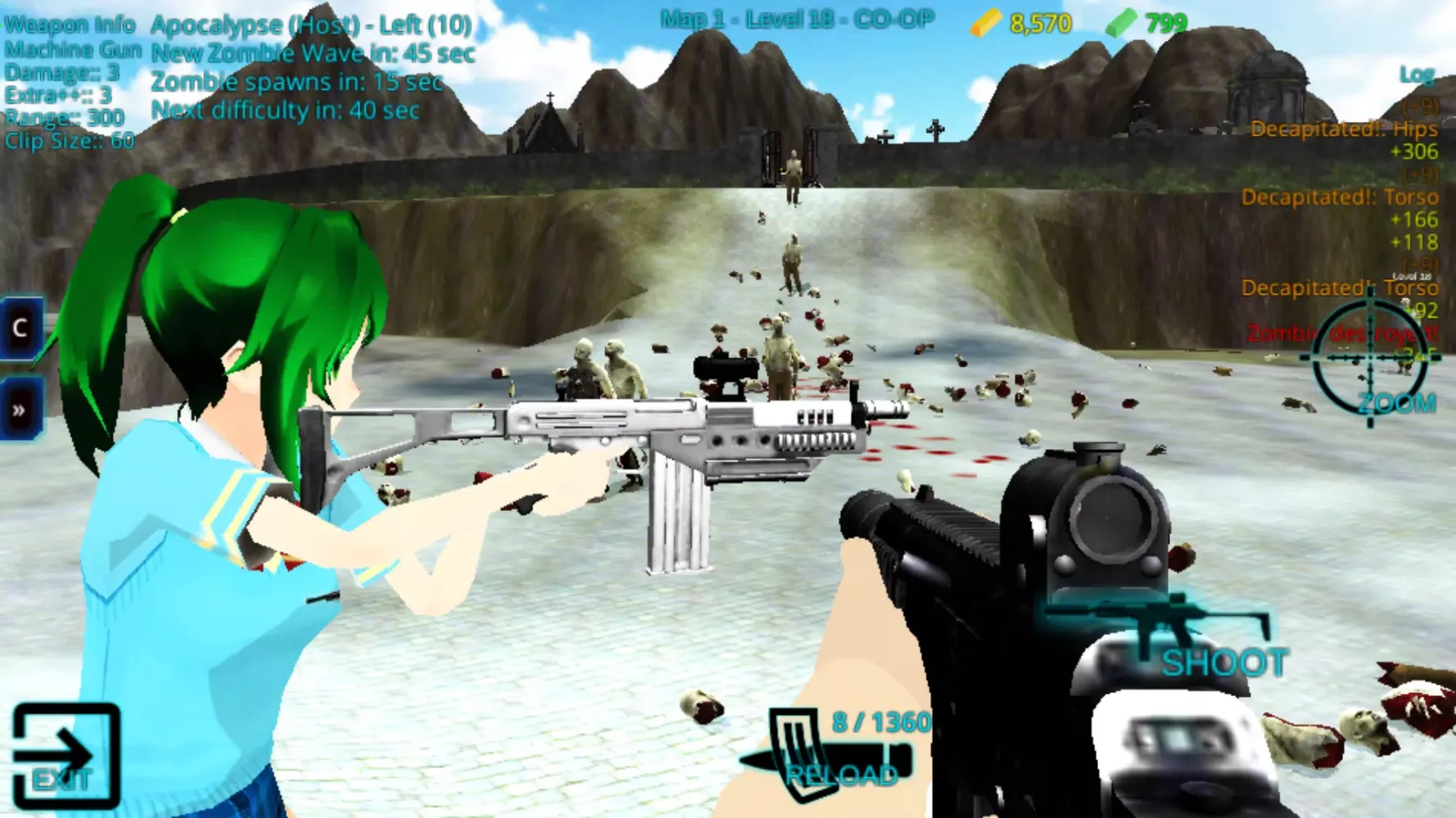 Ảnh chụp màn hình của Yandere Zombie Shooter Online