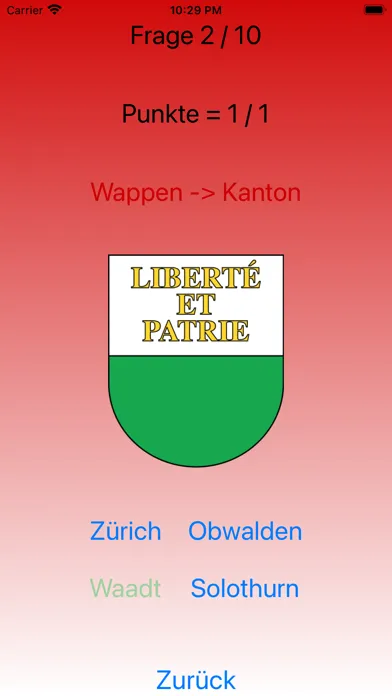 Capturas de tela do Die 26 Kantone der Schweiz