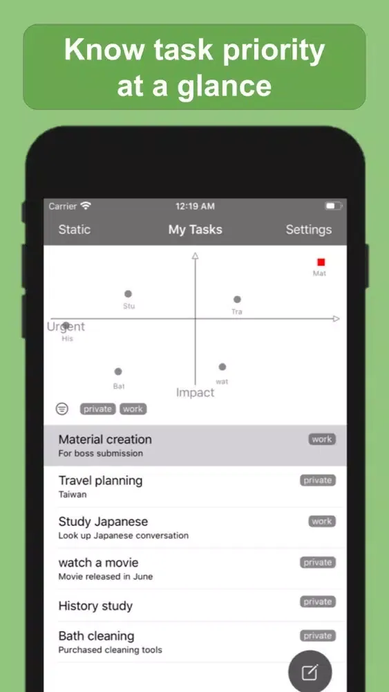 ToDO manage tool : Task Cross Screenshots
