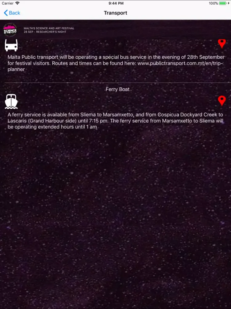 Capturas de pantalla de Science in the City Malta 2018 iPad 