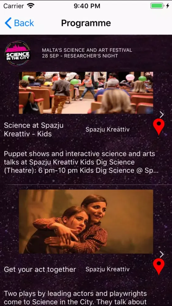 Capturas de pantalla de Science in the City Malta 2018