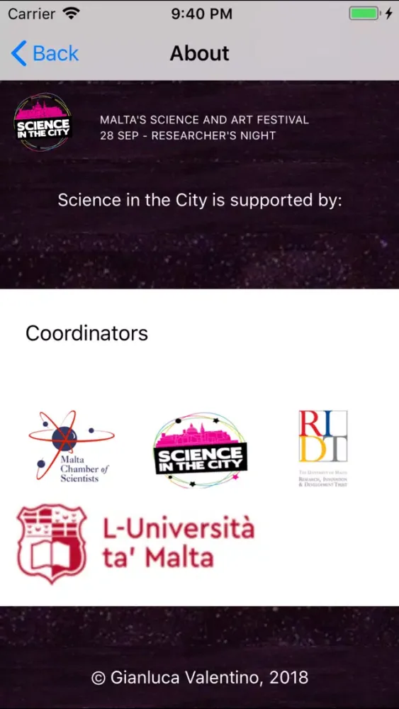 Capturas de pantalla de Science in the City Malta 2018