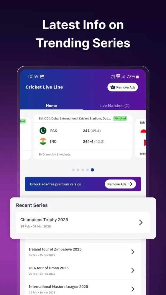 Cricket Live Score : Live Line Screenshots