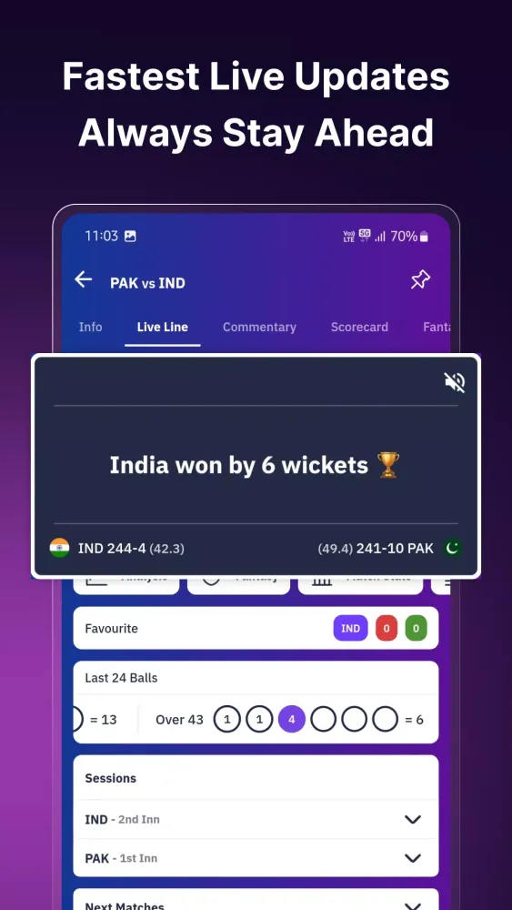 Cricket Live Score : Live Line Screenshots