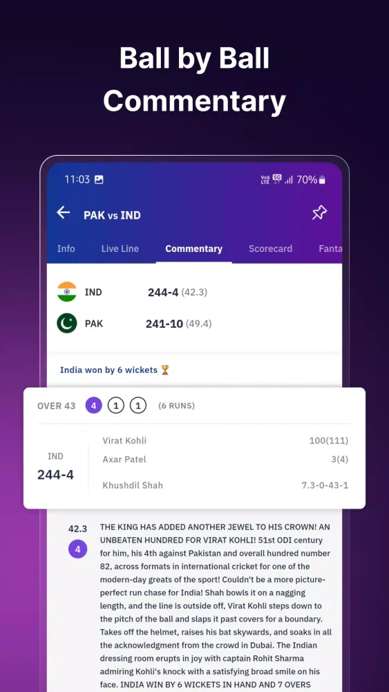 Cricket Live Score : Live Line Screenshots