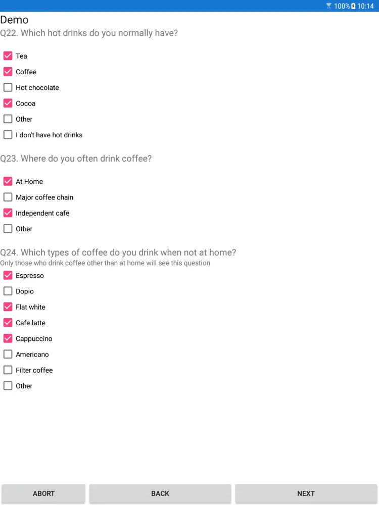Companion Input Screenshots